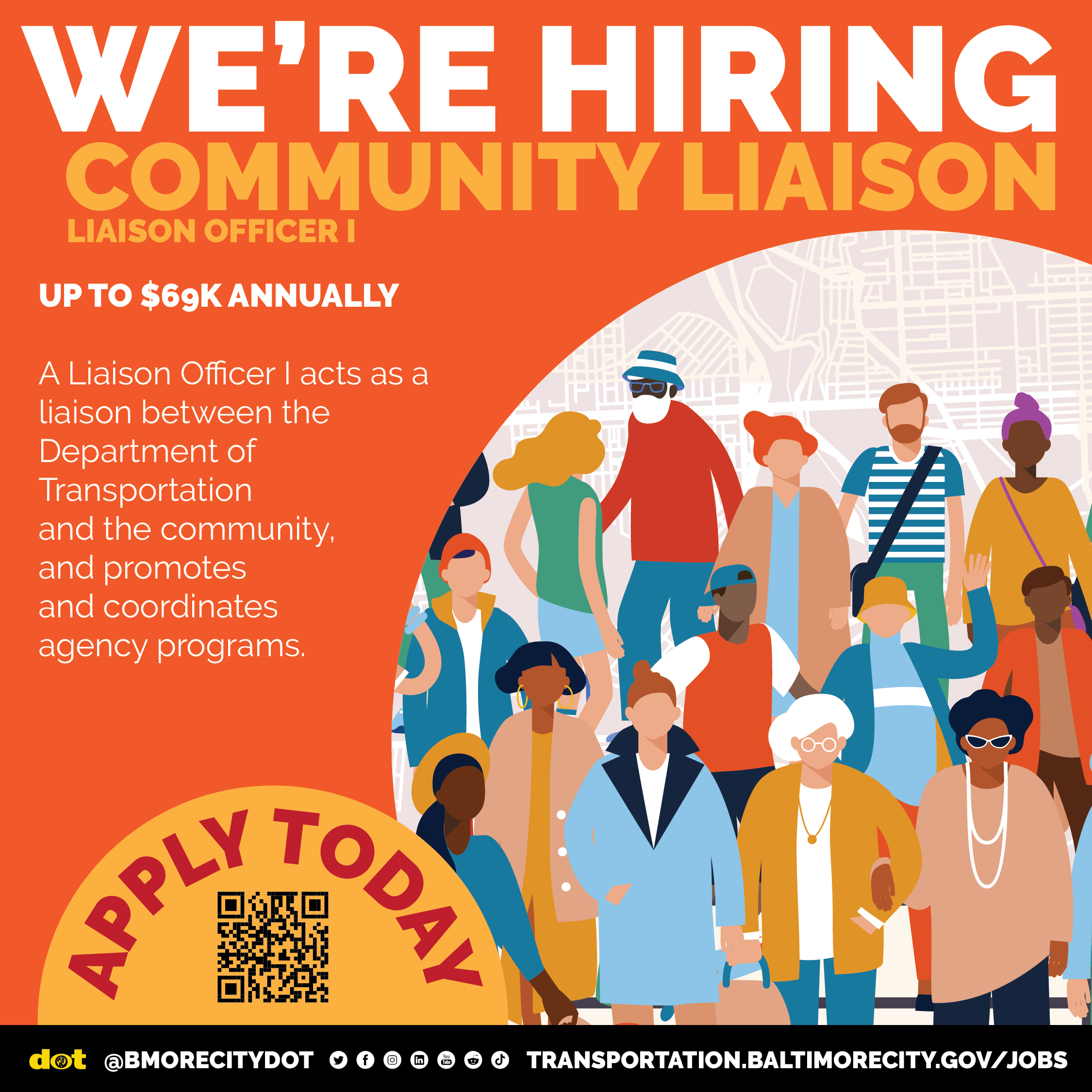 Baltimore City Department of Transportation We're Hiring Community Liaison Officer I